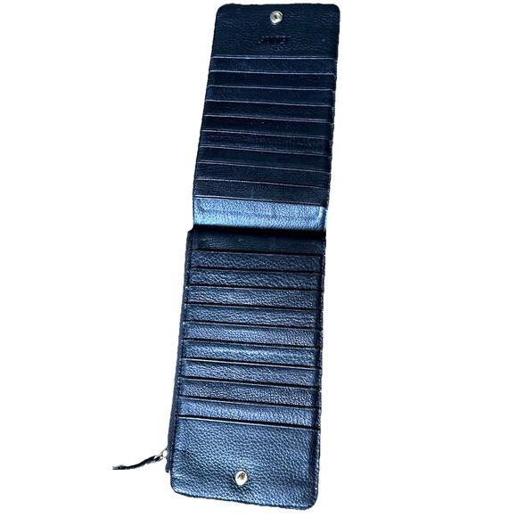 S-ZONE Womens Black Genuine Leather Wallet Multi Cards Coin Long Zipper RFID - Picture 1 of 7